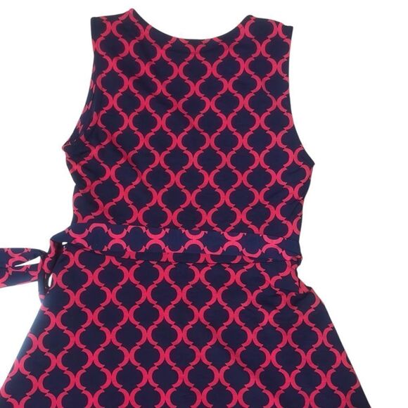 41 Hawthorn Red Navy V-Neck Sleeveless Dress SMALL - Picture 8 of 12